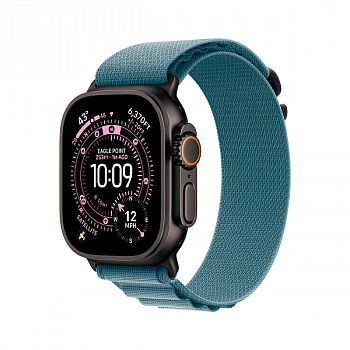 Смарт-часы Apple Watch Ultra 3 GPS + Cellular, 49 мм, черный титан, ремешок Alpine Loop Light Синий